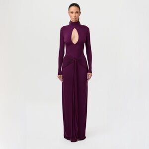 Naked Wardrobe Plum Long Sleeve Butter Gown